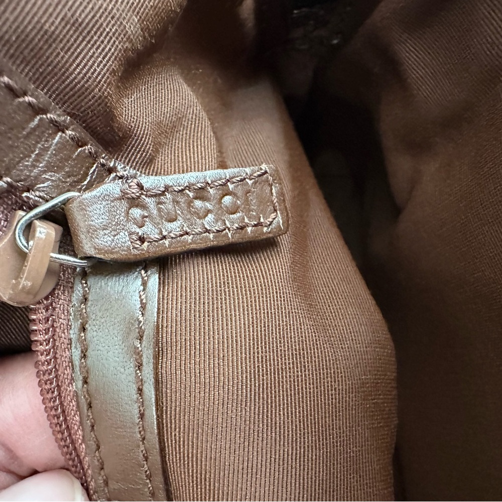 Gucci GG Canvas Brown Leather Trim Shoulder Bag - Picture 11 of 13